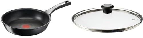 Tefal G25906 Unlimited On Bratpfanne | 28 cm & Glasdeckel 28 cm, Edelstahlfassung, Spülmaschinenfest, Dampfventil, Thermokunststoffgriff, 28097712
