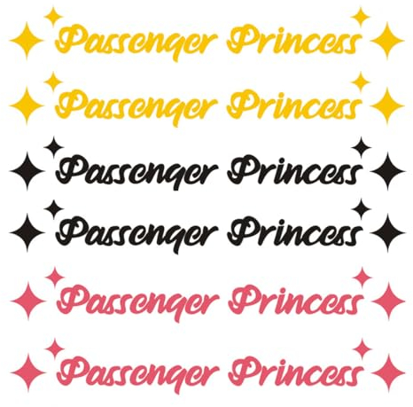 NTRUXZP 6 Stück Aufkleber selbst gestalten mit Vorschau, Passenger Princess Car Mirror Sticker, Niedlich Lustig Prinzessinnen Aufkleber Prinzessinnen,Aufkleber Autozubehör für Frauen Autodekoration