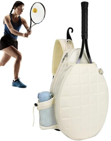 Tennistasche für Damen, Tennis-Tragetasche mit Wasserflaschenhalter, Hakengriff oben, wasserabweisende Tennisschling-Tasche, abnehmbarer Rucksack für Männer und Frauen