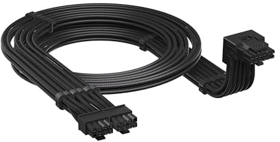 CORSAIR Typ 5 PSU 90° 12V-2x6 GPU-Stromkabel – Für NVIDIA GeForce RTX-Grafikkarten, Einfache Verbindung, Ultra-Flexibel, Thermischer Schutz – Stil B