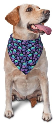 Hundehalstuch, Totenkopf-Gänseblümchen-Farbverlauf, Dreieck-Lätzchen, Hundetaschentuch, niedliches Hundezubehör, Hundehalstücher