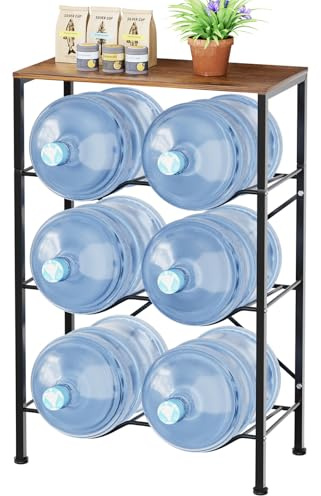 tonchean Wasserkrugständer Wasserkühler Regal 3 Ebenen Wasserkrugregal | 5 Gallonen Wasserbehälter Regal Wasserspender Rack für Küche Büro Wohnzimmer