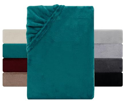 Premium Cashmere Touch Bettlaken Spannbettlaken, Matratzenhöhe bis 24 cm, Spannbetttuch extra Dick 190 g/m², Oeko-TEX 100 Zertifiziert, 140x200-160x200 cm Petrol
