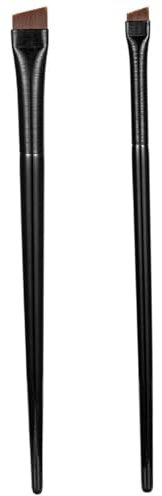 Ben spazzole per il trucco, pennello per sopracciglia angolato 2 pc spazzola per eyeliner portatile con maniglia in gomma riutilizzabile setola elastica morbida elastico spazzola tinta per sopraccig