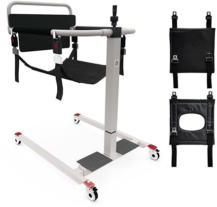 Silla de transferencia y elevador de pacientes 4 en 1 portátil para hogar y coche | Silla grúa elevadora para levantar personas mayores o discapacitadas | Ayuda de movilidad multifuncional