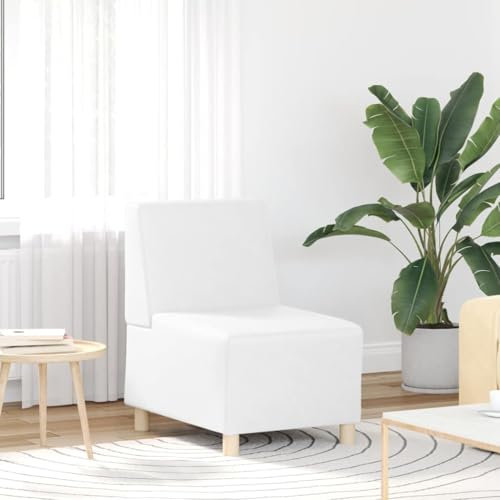 Homgoday Sofa-Stuhl ohne Armlehnen Weiß 55 cm Kunstleder Model4108495