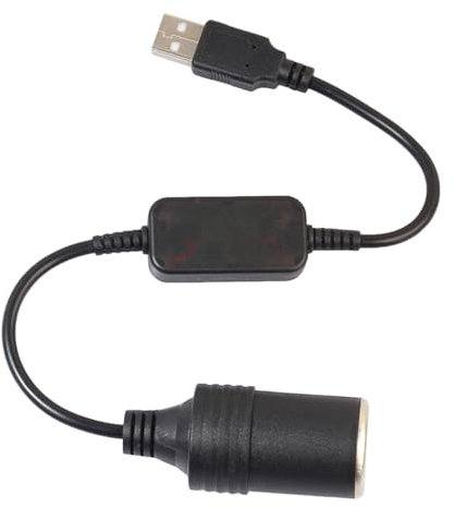 Convertitore per accendini USB, presa accendisigari per auto, cavo di collegamento convertitore femmina, presa convertitore da 5 V 12 V, presa controller cablato, adattatore per accendino auto per Fah