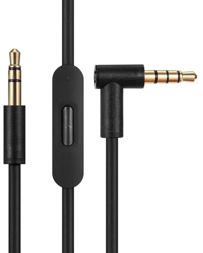 WGHWQ 3.5mm Replacement Audio Cable for Beats Headphones - Compatible with Solo Pro/Studio/Executive/Mixr, Detox & Pill - in-Line Mic & Volume Control (Black)