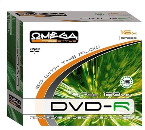 DVD-R 4.7GB 16X en Estuche Delgado, Paquete de 10; Ideal para grabación de Datos, Almacenamiento de Videos y copias de Seguridad.