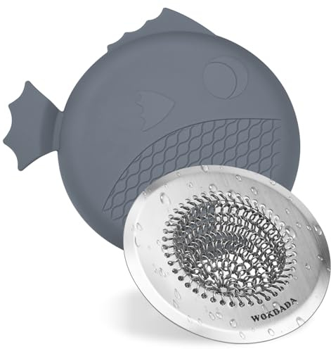 WOKDADA Reversible Kitchen Sink Plug Strainer & Stopper Set, Universal Fit | Fast Drainage, Anti-Clogging, Easy Flip Cleaning, 304 Stainless Steel, 112cm, Large Capacity, Leak-Resistant Seal, Patented