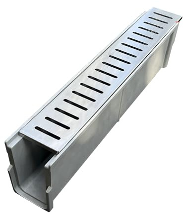 YXLYFDLY Edelstahl-Grabenablaufset, Bodenablauf Mit Rosten Für Gärten Und Bauernhöfe, Einfache Installation(Stainless Steel 2,23.6x3.9x1.6in)