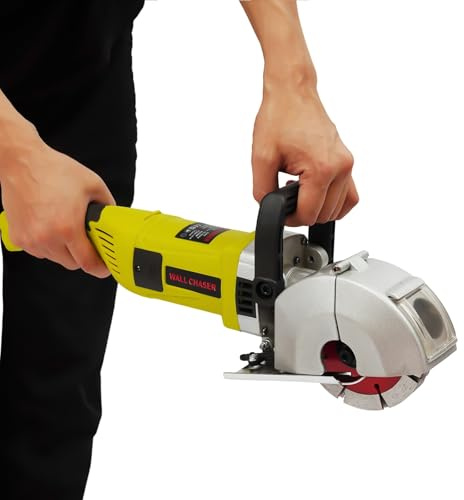 MIIWWOWO Fresa elettrica a taglio 4000 W 6500 RPM 30 mm di profondità/larghezza, fresatrice a parete con pompa ad acqua + 5 lame da 121 mm + scatola, fresatrice da parete elettrica per calcestruzzo