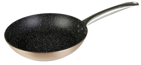 WECOOK! Professional Poêle à Frire 24cm, Induction, Pierre Antiadhésive Écologique sans PFOA, Aluminium Forgé, Épaisseur 2,8 mm, Copper, Poignée en Acier Inox., Vitrocéramique, Gaz, Four