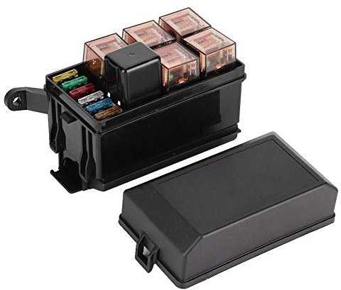 6 Wege Auto Sicherungskasten mit 1 Stück 4P 12V 40A und 5 Stück 5P 12V 100A transparenten Relais für Schiffe Auto Tuning Rennsport