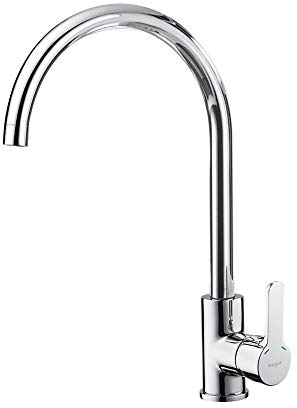 Ibergrif, Rubinetto da Cucina con Bocca Alta, Miscelatore Lavabo Alto, Cromo