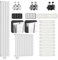 Aquamarin® Termosifone - Verticale, 1800x300x52 mm, Acciaio, Pannello Monostrato, 4 Colonne, Bianco - Termosifoni Moderni, Termoarredo Soggiorno Design, Radiatori Tubolari Parete, Radiatore, Arredo