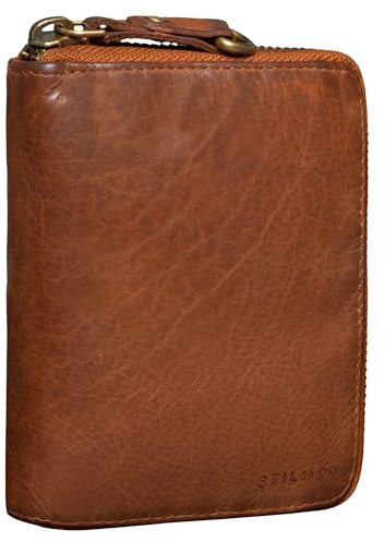 STILORD 'Paris' Leder Geldbörse - Premium RFID Portemonnaie mit NFC-Schutz - Vintage Brieftasche aus Echtleder für maximale Sicherheit & Stil edler Box, Farbe: toskana-Cognac