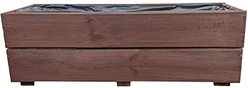 FKL växtlåda av trä, planteringskruka, låda, trädgård, terrass, färdigmonterad D27 (palisander, 60 cm)