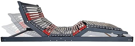 Matratzen Perfekt Elektrischer Lattenrost 90x200 cm 9 cm Hoch 7 Zonen Motorrahmen Ultraflach 9 cm Höhe 42 Federleisten Härteregulierung Belastbar bis 300 kg Buchenholzrahmen