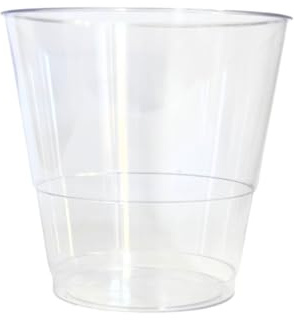 8oz x 40 Clear Plastic Fluted Whisky Tumblers Glasses/Cups Disposable (Single Use),Vending,Wedding,Occasion, Party