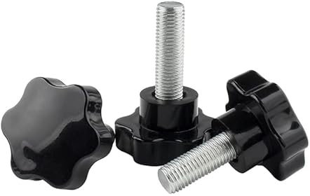 MOOPW Étoile Vis à Oreilles - Diamètre de la Tête 38mm - Bouton Poignée de Serrage M10 x 100mm - Plastique - 4 Pcs