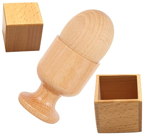 Toyvian Giocattolo Montessori Di Coordinazione Occhio Mano in Legno Con E Tazza Portaoggetti Per Allenamento Prescolare E Sviluppo Motorio Bambini