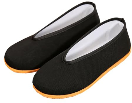 Auhoho Boys Girls Chinese Traditional Old Beijing Shoes Martial Art Kung Fu Tai Chi Shoes 3 Little Kid Black