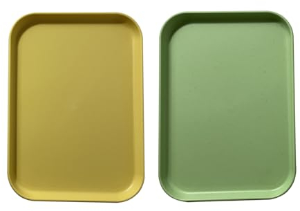 Petits Plateaux Rectangulaires pour Petit Déjeuner XUEHOU 2 Pièce Mini Plateau Restauration Rapide Plateau à Thé Cuisine Plateau de Service Réutilisable pour Cuisine, Café 24 x 17 cm