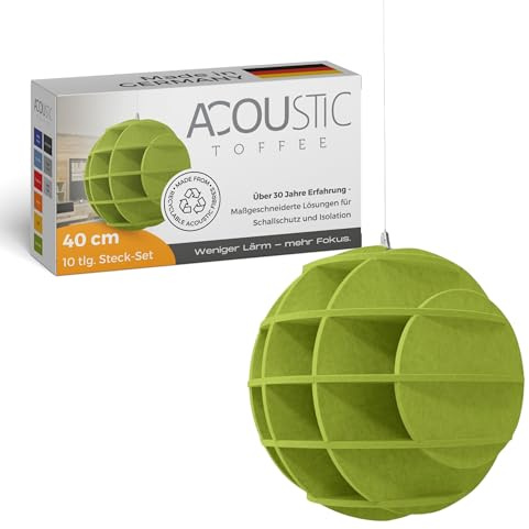 platino24 SATELLITE 3D-Akustik-Objekt Kugel für optimale Raumakustik I Schallabsorber für Decke in innovativem Design I Durchmesser: 40 cm I Recyclebares & anhaltendes Absorber-Element
