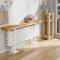 EMKE Design Heizkörper mit Ablage 1200x480mm, 2-in-1 Heizkörper Seitenanschluss Horizontal Doppellagig Weiß 808 Watt