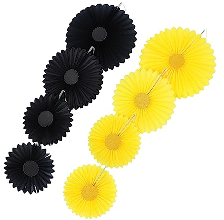 Papierfächer 8 Schwarz Dekorationsset Papier aus Stück