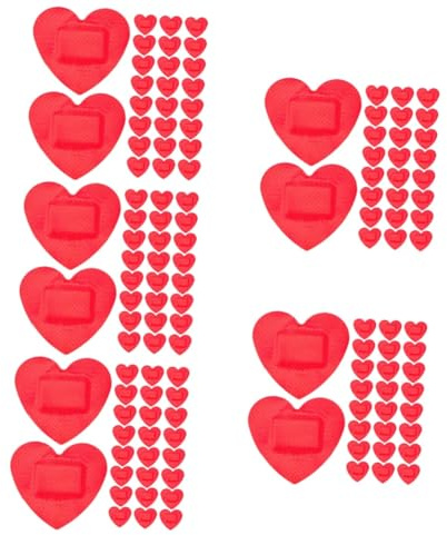 Kisangel 500piezas Parches Adhesivos Forma De Corazón Para Cuidado De Heridas Material Premium Alta Elasticidad Resistente Al Agua Protección Diaria y Confortable