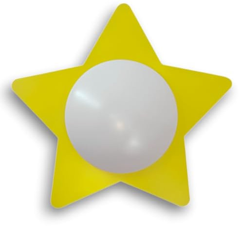 Niermann Standby Deckenschale Stern, Sonnengelb, 1 x E27, max. 15 Watt, Made in Germany, Kinderleuchte, Kinderlampe, Stoßfeste Abdeckung