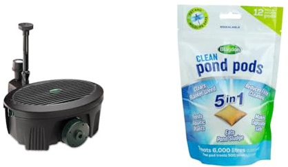 Blagdon Inpond 5-in-1 2000 Pond Filter Fountain Pump + Blagdon Clean Pond Pods (12 Pack)