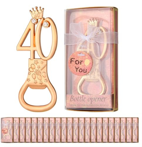 Confezione da 24/36 apribottiglia Digitali Creativi per Bomboniere per Feste di Compleanno o Regali per Anniversari di Matrimonio Souvenir in Oro Rosa