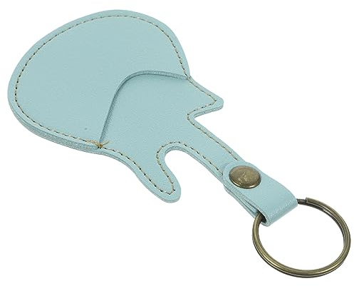 VICASKY 2stücke Leder Plectrum Schlüsselanhänger Im Mini-gitarrenformat Praktische Aufbewahrung Für Gitarrenplektren Grünes Design Für Musiker Und Gitarrenliebhaber