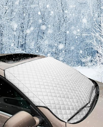 Auto Windschutzscheibenabdeckung, Ultra-Dick Scheibenabdeckung Auto Winter Windschutzscheibenschutzhaube - schützt die Windschutzscheibe vor Frost, Schnee, EIS und UV-Strahlung, 145 x 100cm