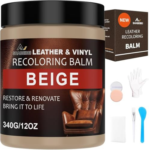 340g Lederpflege Auto,Leder Reparatur Set,Beige Flüssigleder,Lederfarbe,Kunstleder Reparaturset Für Vinyl Möbel, Sofa, Autositze, Schuhe