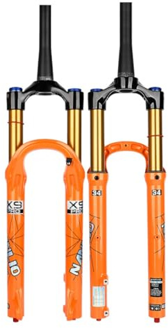 1-1/8 Gerade/konische Luftgabel 26 27,5 29 Zoll Mountainbikes Federgabel Federweg 140MM Scheibenbremse Fahrrad Vorderradgabel 9*100MM Schnellspanner Dämpfungseinstellung HL/RL(Tapered-manual,27.5)
