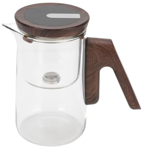 Glass Tea Pot, Glass Teapot with Strainer Timer Press Control Magic Tea Pot for Blooming Loose Flowering