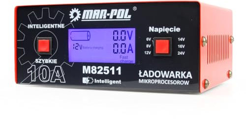 Caricabatterie a Microprocessore per Auto Moto | 230V / 50 Hz | 10 A | Batterie Supportate VRLA, WET, GEL, EFB, AGM | Cavo di Alimentazione 1,3m | Sistema PWM | 8 Fasi di Carica
