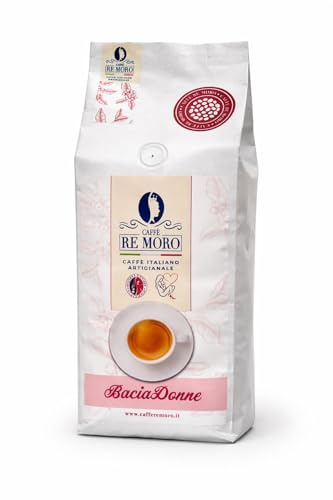 Caffè Re Moro - Miscela BaciaDonne - Caffè Artigianale Macinato per Moka - setoso e denso, origine sud americana e indiana, tostatura medio-scura - 1kg