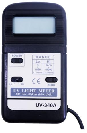 Luxmètre numérique UV-340A 0-1999uW/cm2,2000-19990uW/cm2, 290-390nm(UVA,UVB), Luxmètre UV