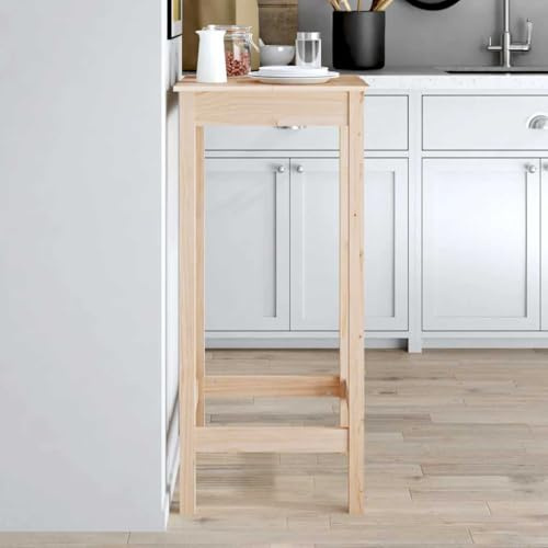 Teenpull Bbord 50 x 50 x 110 cm, matrumsbord av massiv furu, ståbord för kök, matplats och vardagsrum