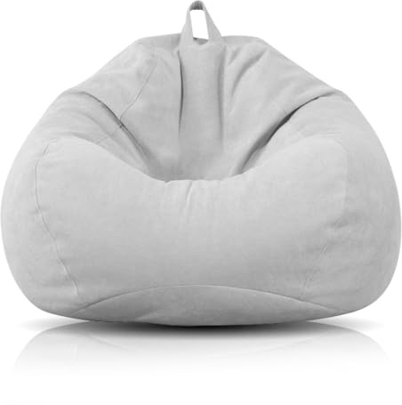 Sitzsack für Kinder und Erwachsene, 100 x 120 cm Sitzsack für Erwachsene, Großer Gaming sitzsack XL Bean Bag Chair, nur Bezug Keine Füllung Sitzsackstuhl für Indoor & Outdoor Wohnzimme (Hellgrau)