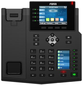 Fanvil X5U V2 IP Phone with 3.5 Color Display, HD Voice, Dual Gigabit Ports, PoE, 16 SIP Lines, Professional VoIP Desk Phone for Office, Call Center and Business Communication