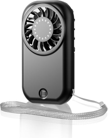 QSPORTPEAK Mini Ventilateur de Poche Portable Rechargeable USB avec 5 Vitesses, 11000 tr/min, 56 g ultra léger, Ventilateur à Cils à Piles, pour maquillage,bureau, maison, camping, voyage (noir)