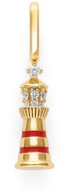 SINGULARU Charm Phare Rouge Plaqué Or Bijoux pour femmes