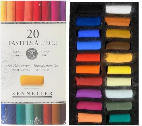 Sennelier ensemble de Pastel secs 20 demi-pastels tendresà l'écu Pastel Extra Fins ET ESTOMP
