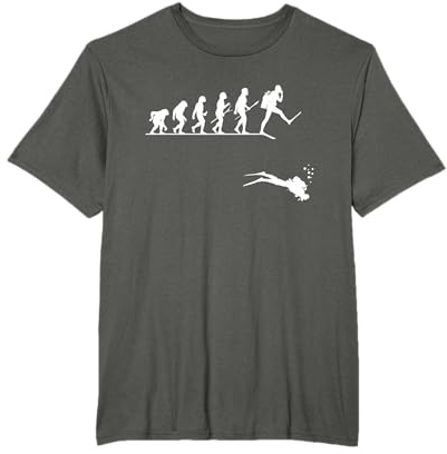 Taucher Tshirt Evolution Menschen Entwicklung Lustig Diver T-Shirt